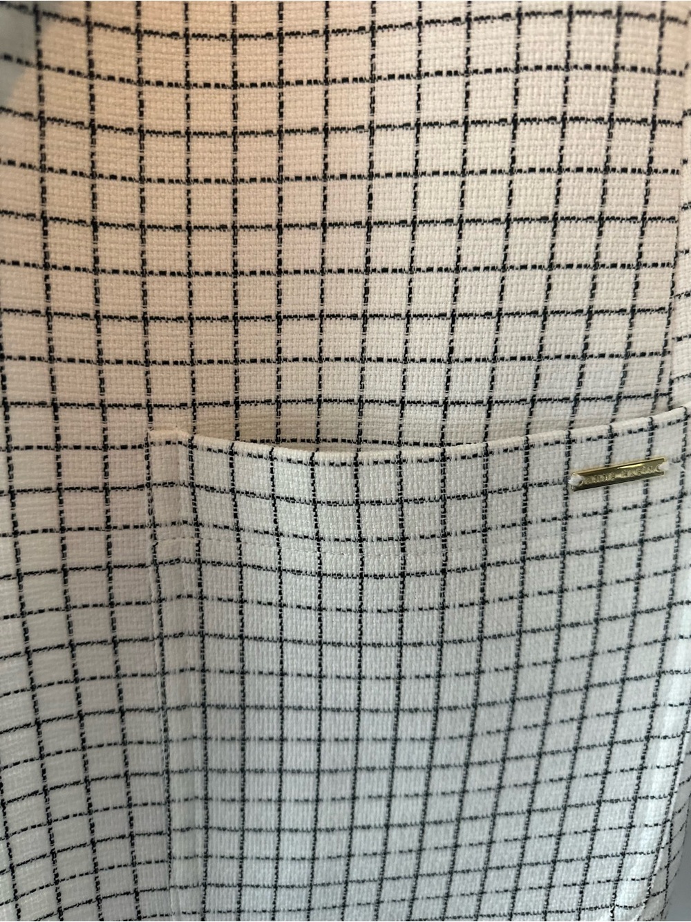 Anne Klein White Blazer with Black Windowpane - Picture 3 of 4